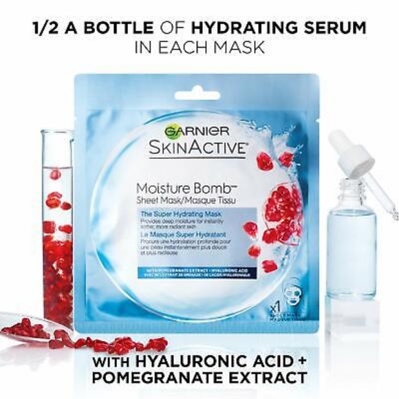 4 pack 🦋Garnier SkinActive Moisture Bomb The Super Hydrating Sheet Mask - Picture 4 of 4